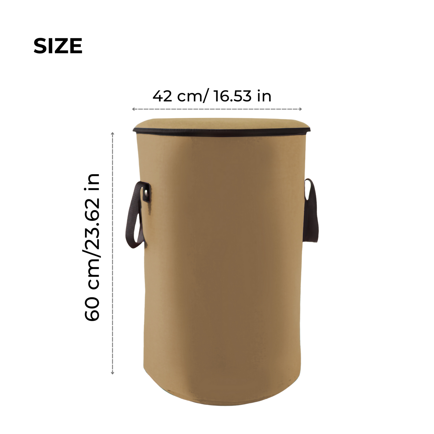 Qoolish Beige Jute Foldable Laundry Basket