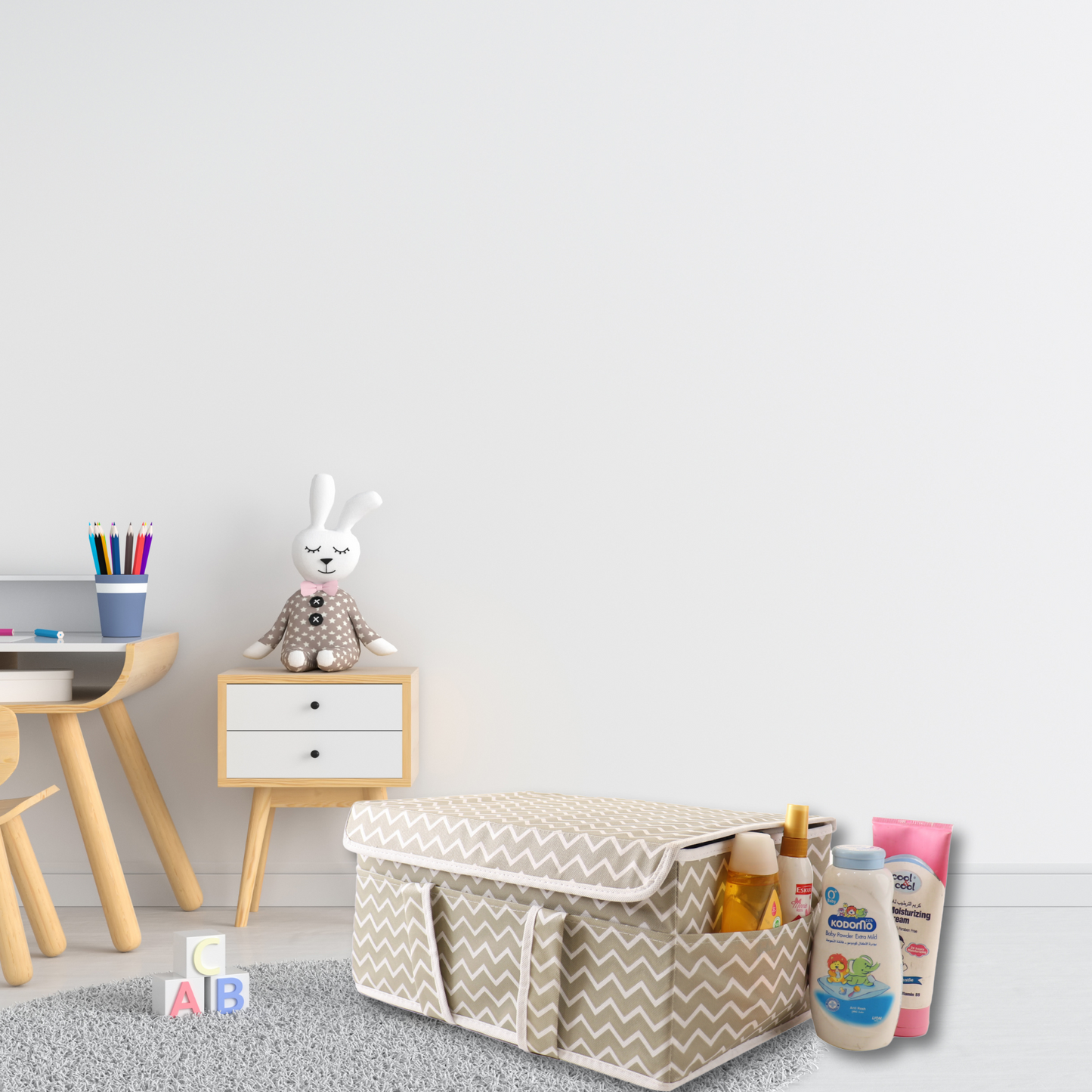 Qoolish Diaper storage caddy Organizers with Lid! (Available in 4 colors)