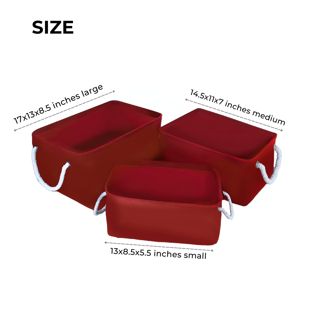 Qoolish Pack of 3 Baby Basket Red