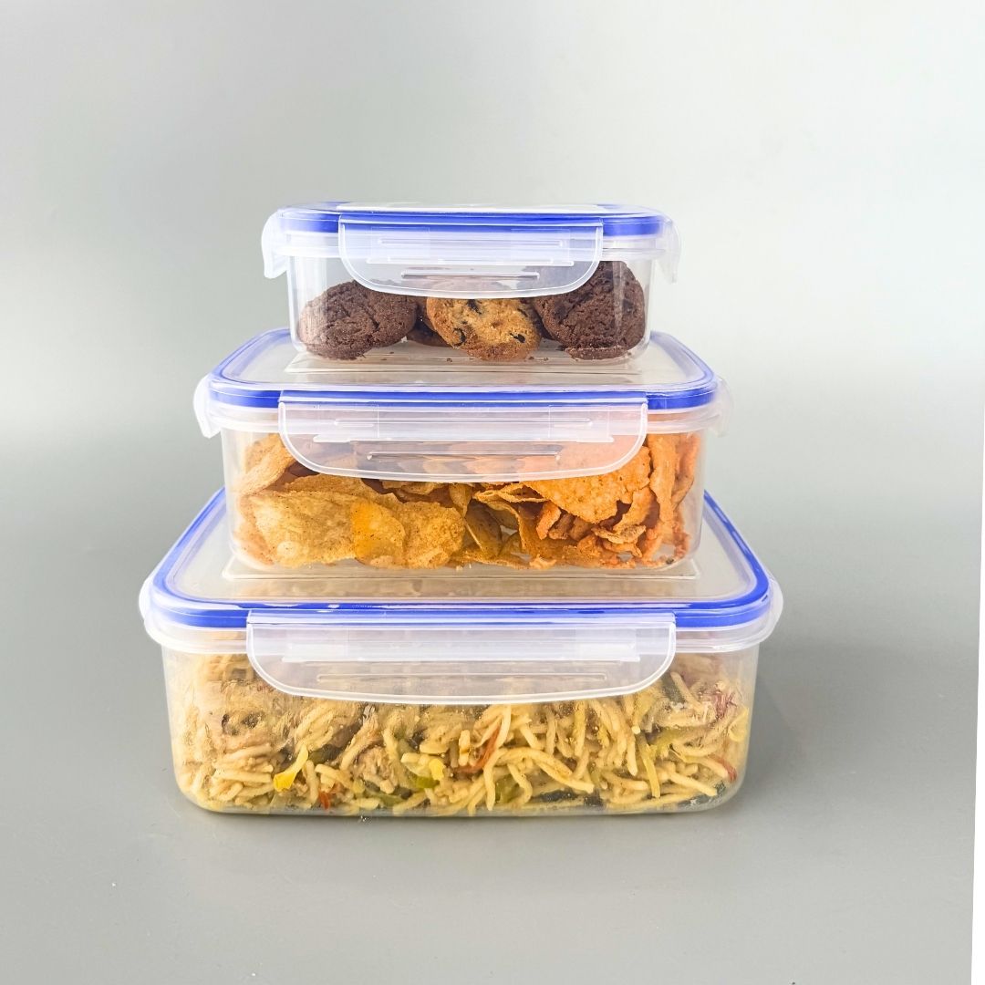 Qoolish Food Container Pack of 3 - Blue