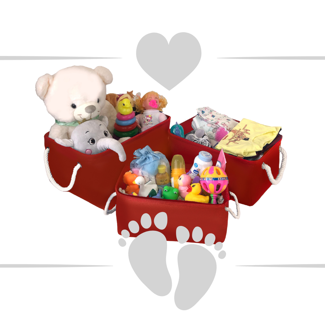Qoolish Pack of 3 Baby Basket Red