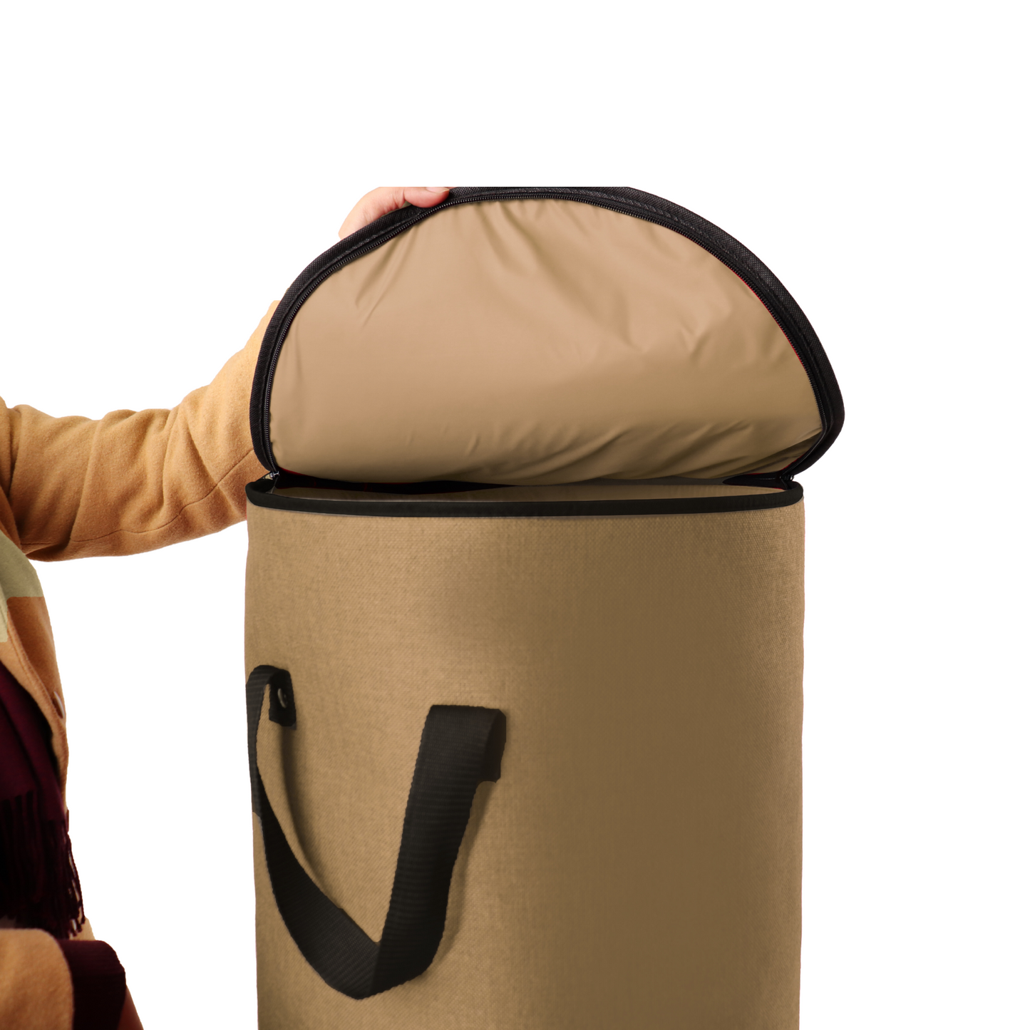 Qoolish Beige Jute Foldable Laundry Basket