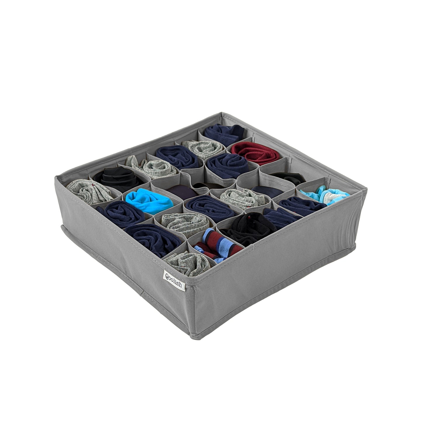 Qoolish Pack of 2 Grey Drawer Organizers: Drawer Dividers