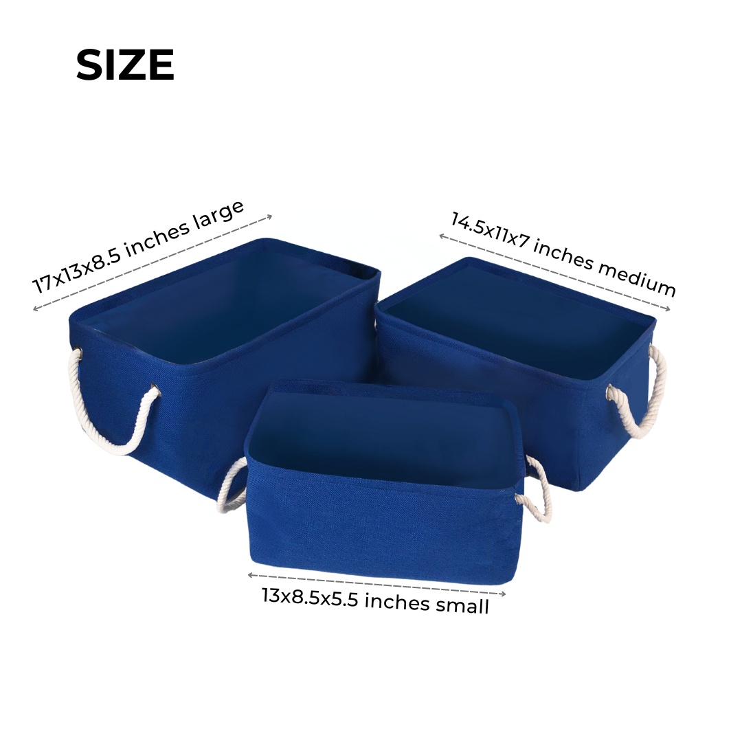 Qoolish Pack of 3 Baby Storage Basket (Available in 4 Colors)
