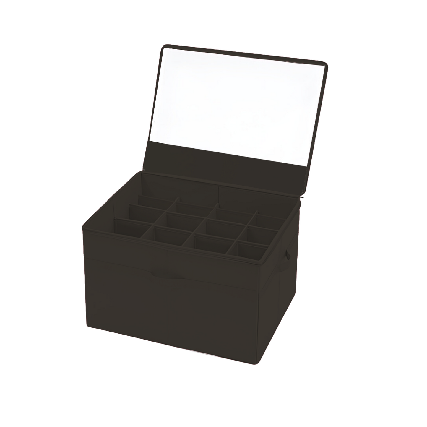 Qoolish 16-Pair Black Shoe Organizer - Clear, Foldable, Space-Saving with Reinforced Base