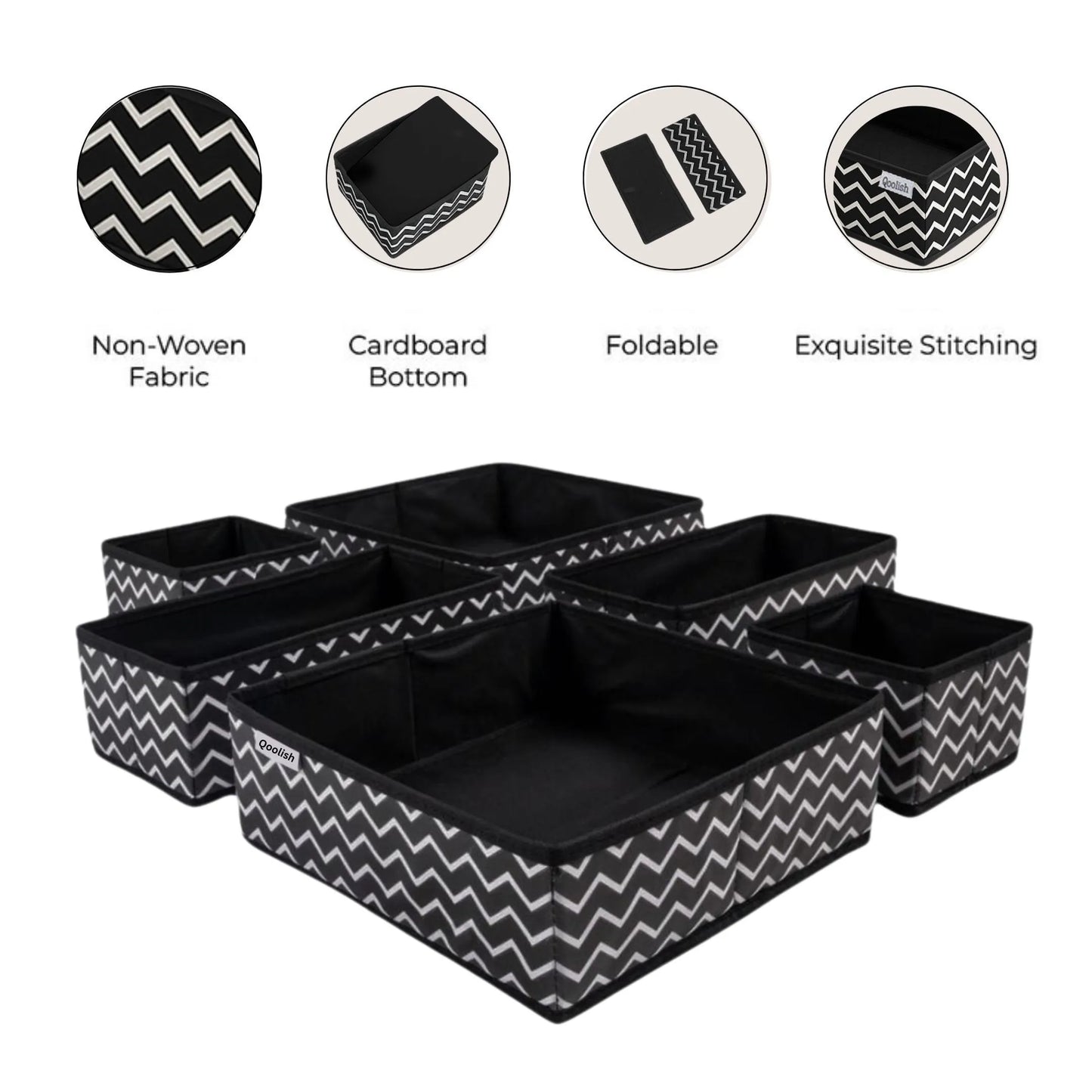 Qoolish 6-Pack Drawer Organizers: Tidy-Up Your Space in Style! (Available in 10 Colors)