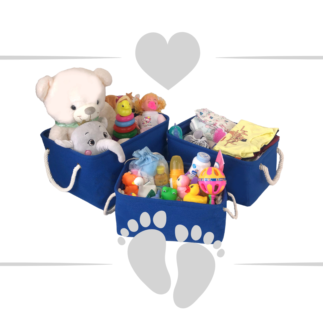 Qoolish Pack of 3 Baby Storage Basket (Available in 4 Colors)