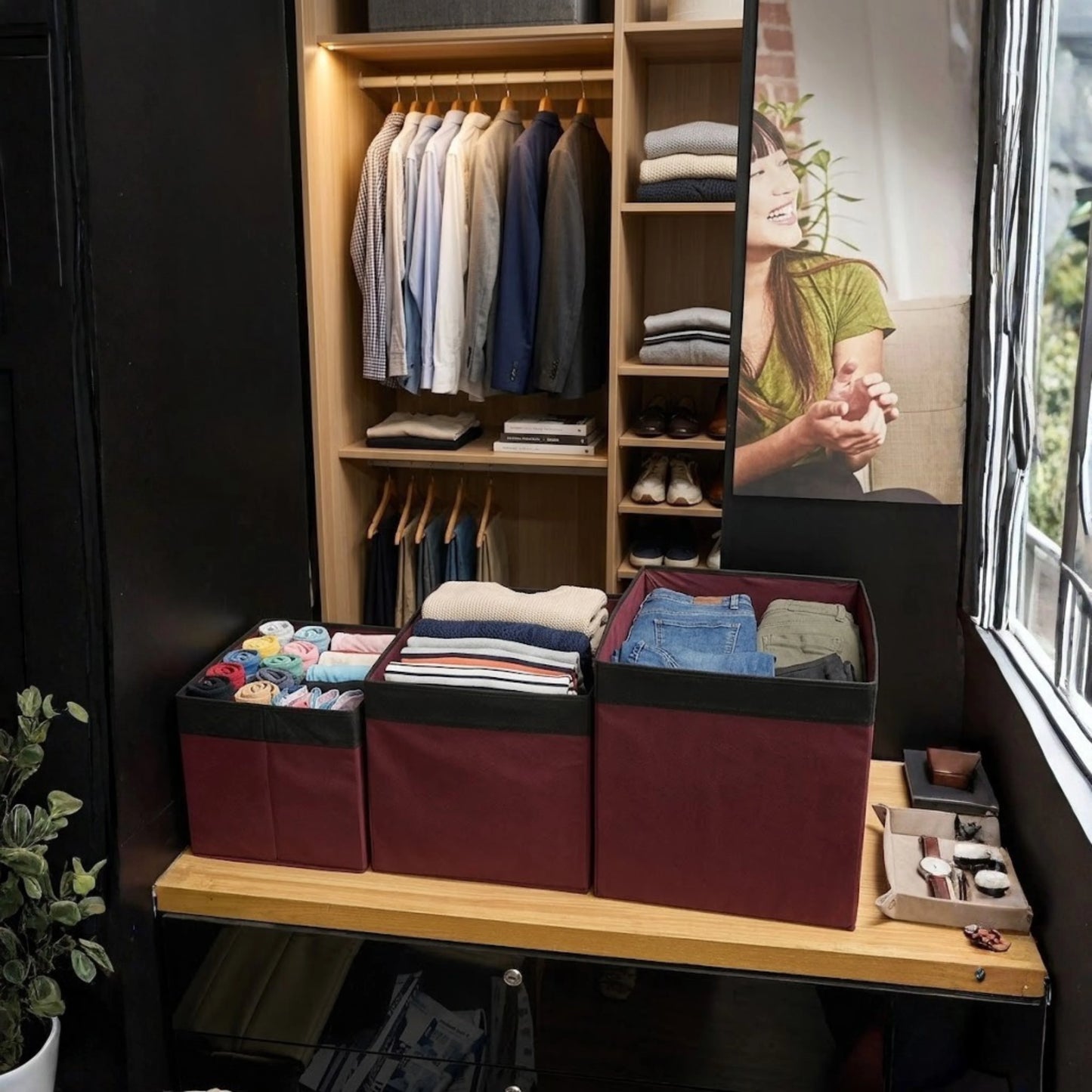 Qoolish Premium Fabric Storage Box Without Lid | Available in 3 Sizes: Small, Medium & Large