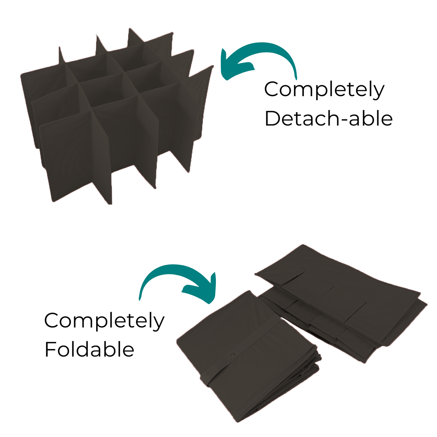 Qoolish 16-Pair Black Shoe Organizer - Clear, Foldable, Space-Saving with Reinforced Base