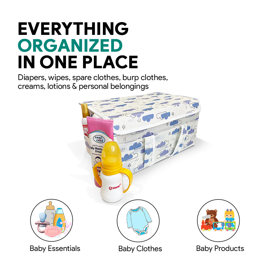 Storage Box with Lid- Dreamy Clouds Warm Neutral tones (Available in 2 colors)