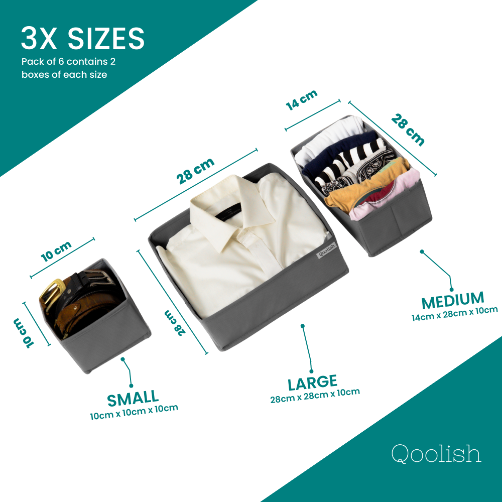 Qoolish 6-Pack Drawer Organizers: Tidy-Up Your Space in Style! (Available in 6 Colors) - Qoolish