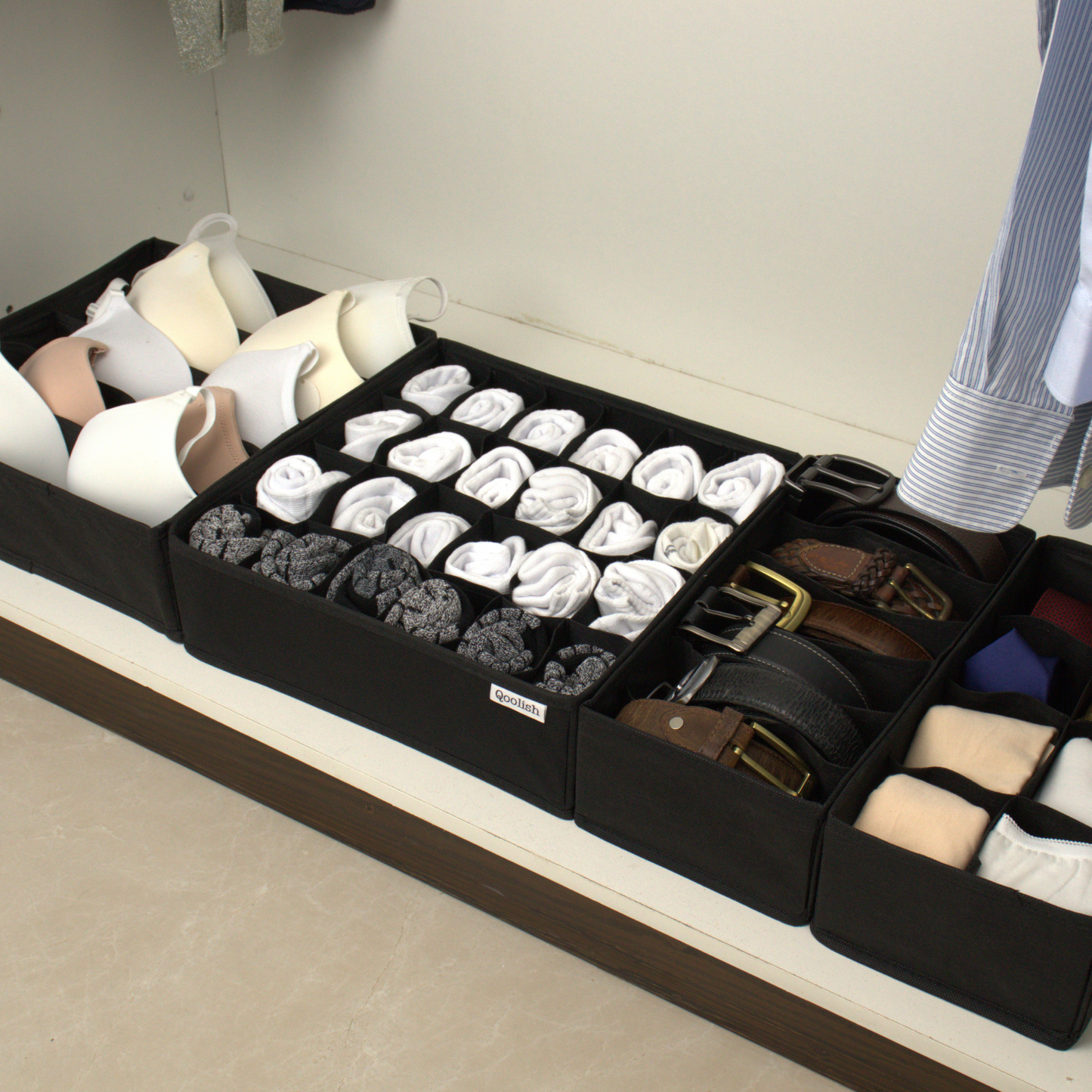 Qoolish 4-Pack Drawer Organizers: Sort and Store in Style! (Available in 5 Colors) - Qoolish