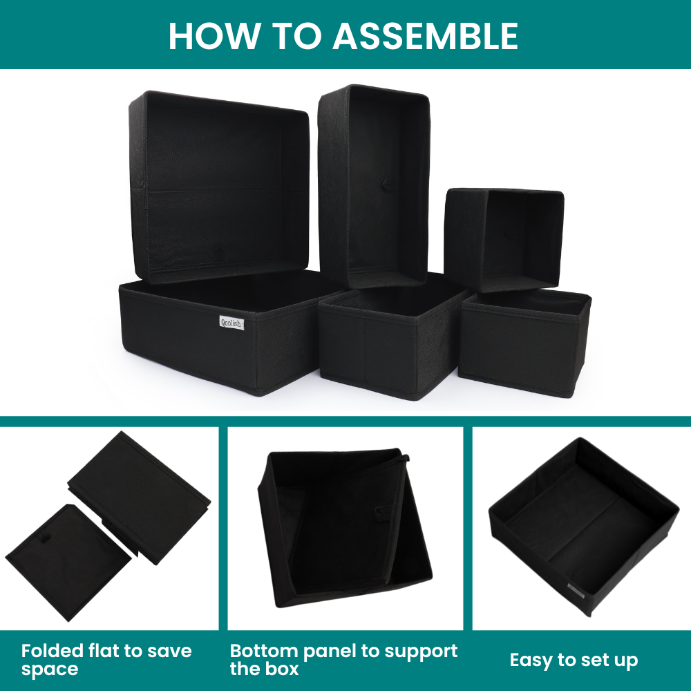 Qoolish 6-Pack Drawer Organizers: Tidy-Up Your Space in Style! (Available in 6 Colors) - Qoolish