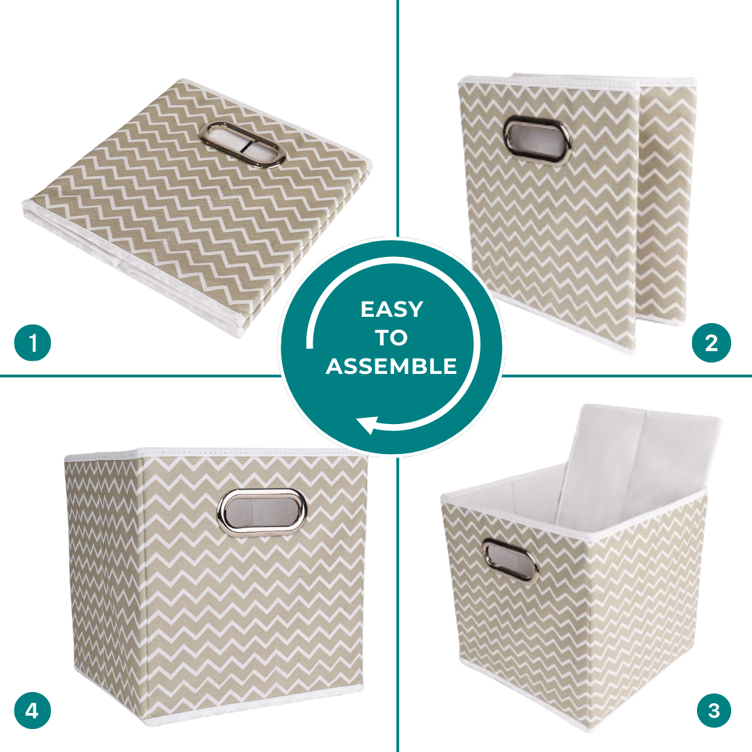Qoolish Pack of 1 Storage box of White Strip - Tidy up your space! - Qoolish
