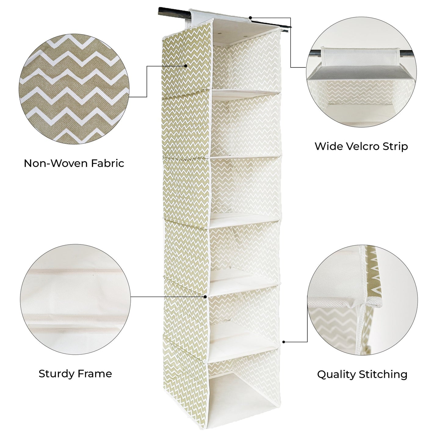 Qoolish Pack of 1 Hanging Storage Organizer (Available in 3 colours)