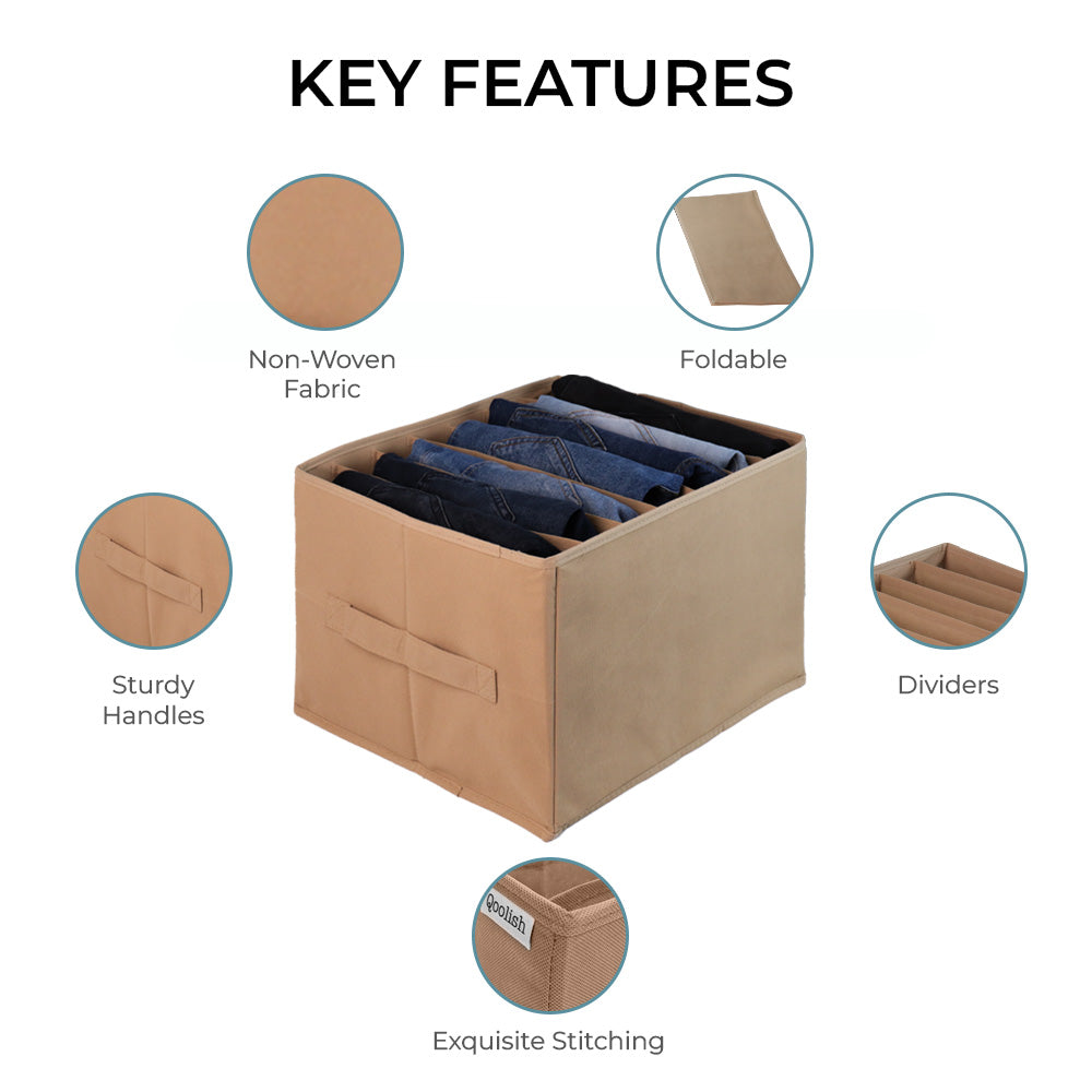 Qoolish Pack of 2 Beige Jeans Organizers