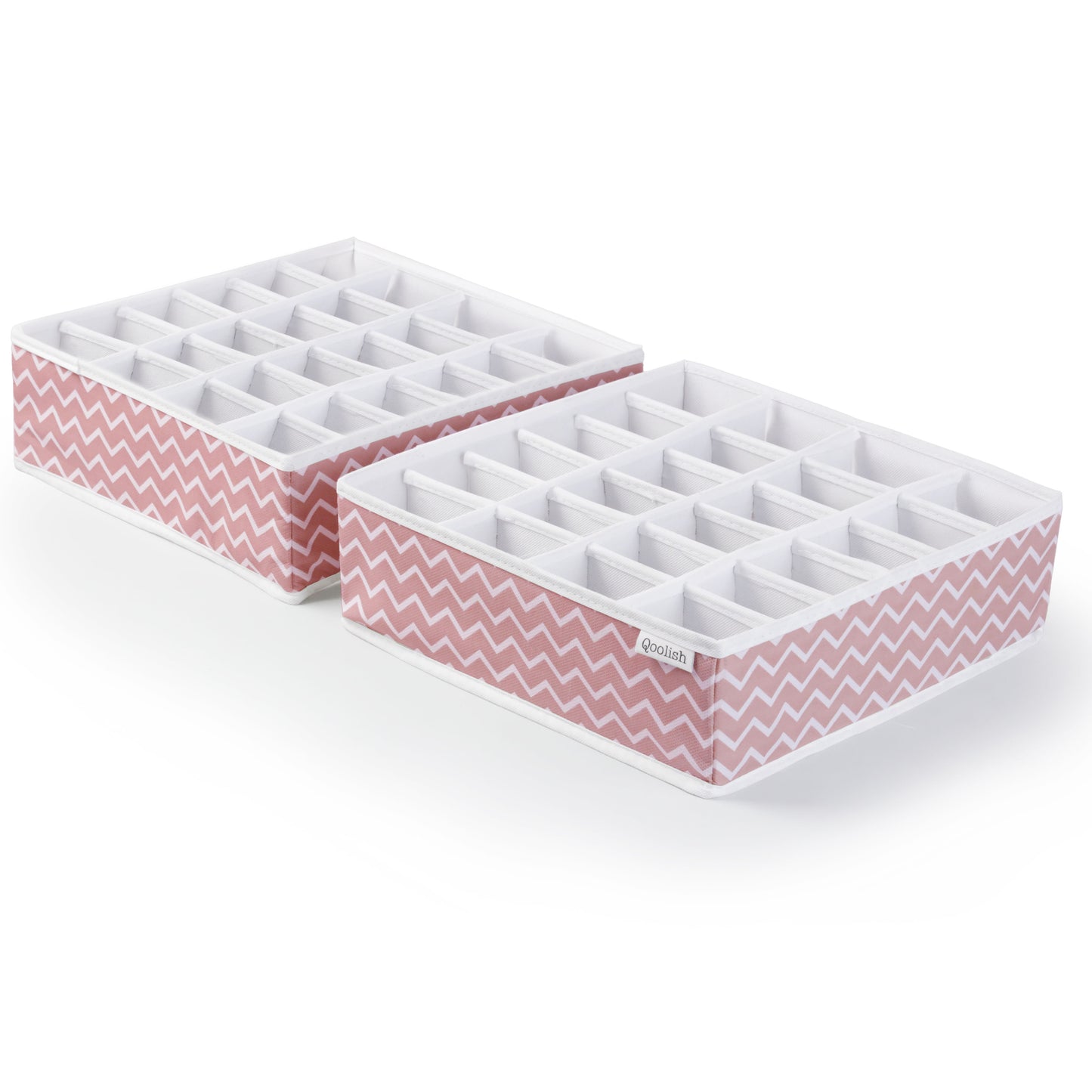 Qoolish Pack of 2 Pink Strip Drawer Organizer: Stylishly Sort Your Space! - Qoolish