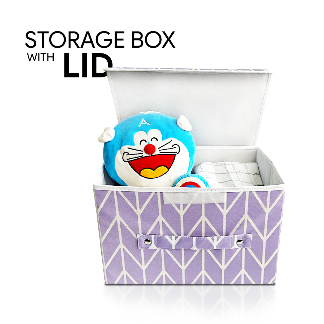 Storage Box with Lid Pack of two - Lilac (Available in 2 colors)
