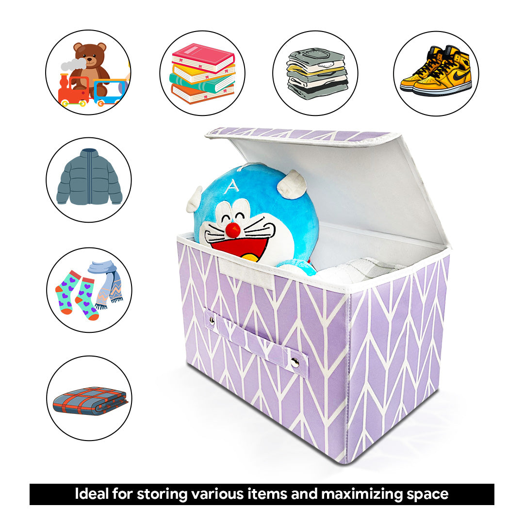 Storage Box with Lid Pack of two - Lilac (Available in 2 colors)