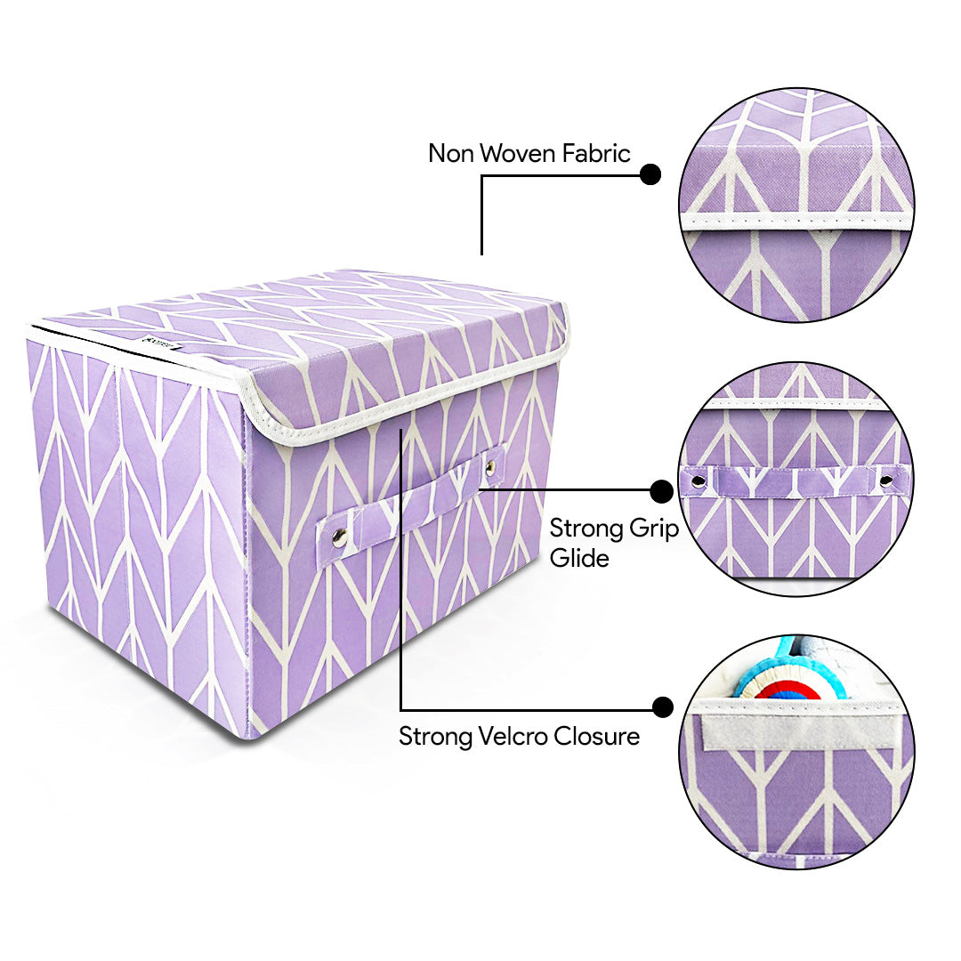 Storage Box with Lid Pack of two - Lilac (Available in 2 colors)