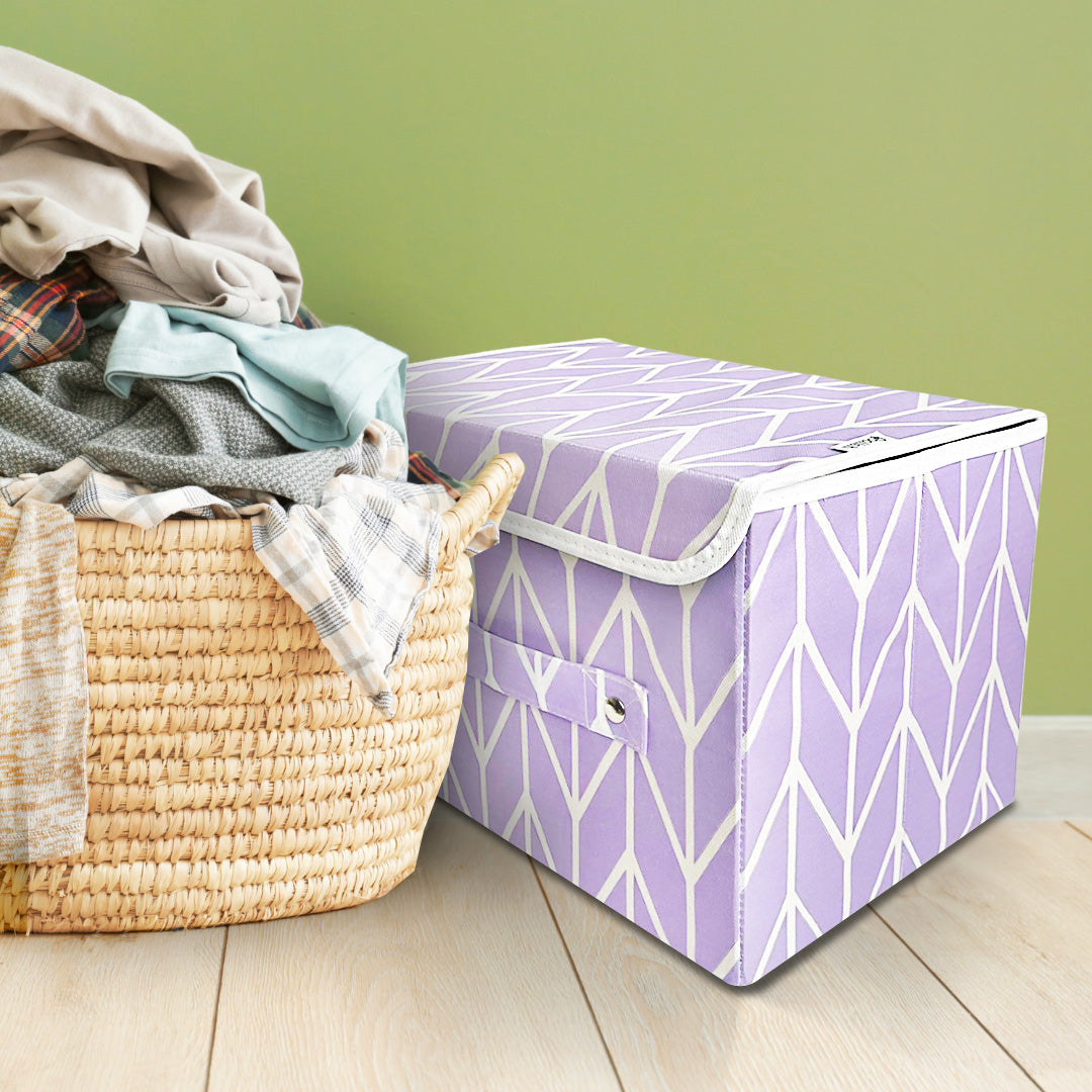 Storage Box with Lid Pack of two - Lilac (Available in 2 colors)