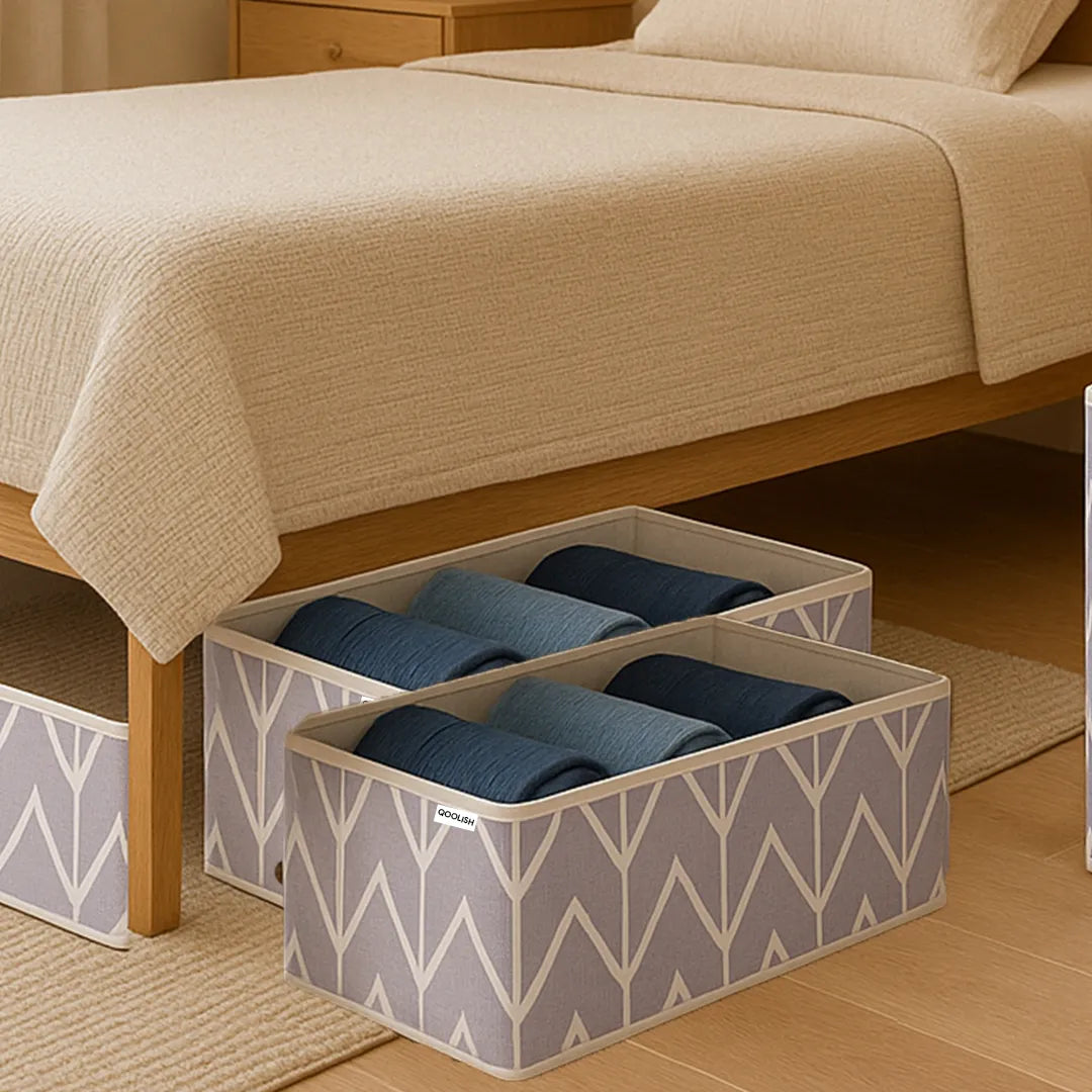 Large Clothes Organizer Pack of Two - White Stripe (Available in 3 colors)