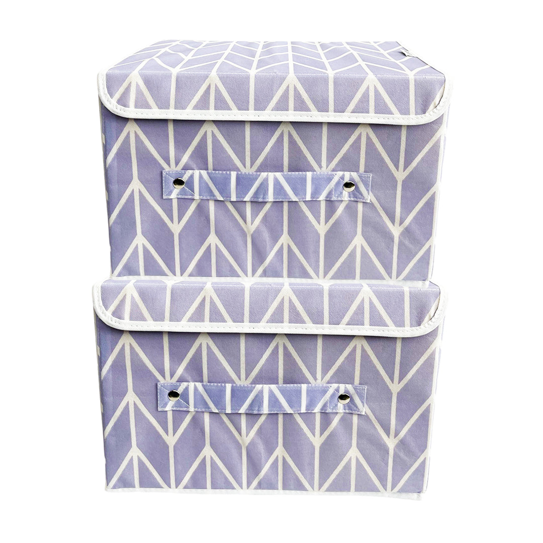 Storage Box with Lid Pack of two - Lavender (Available in 2 colors)
