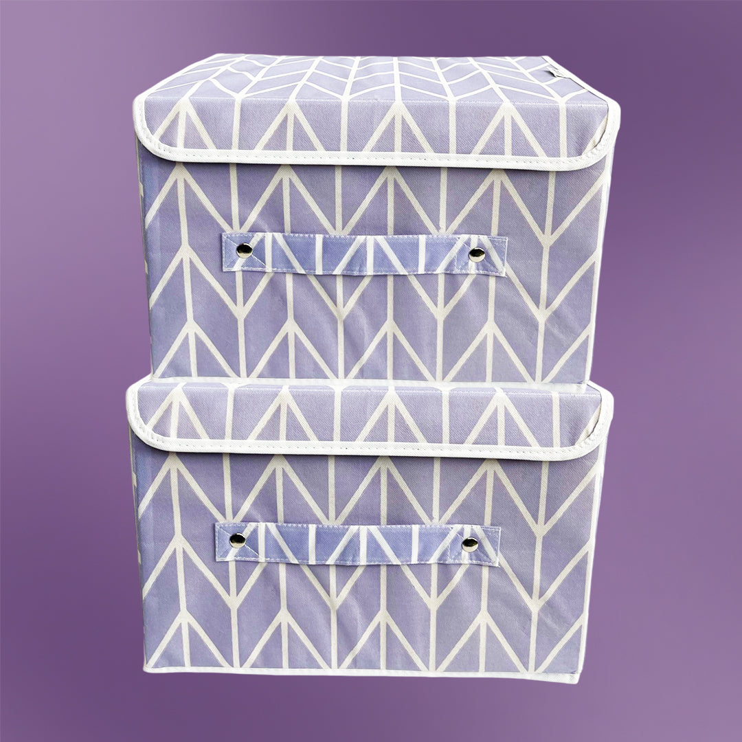 Storage Box with Lid Pack of two - Lavender (Available in 2 colors)