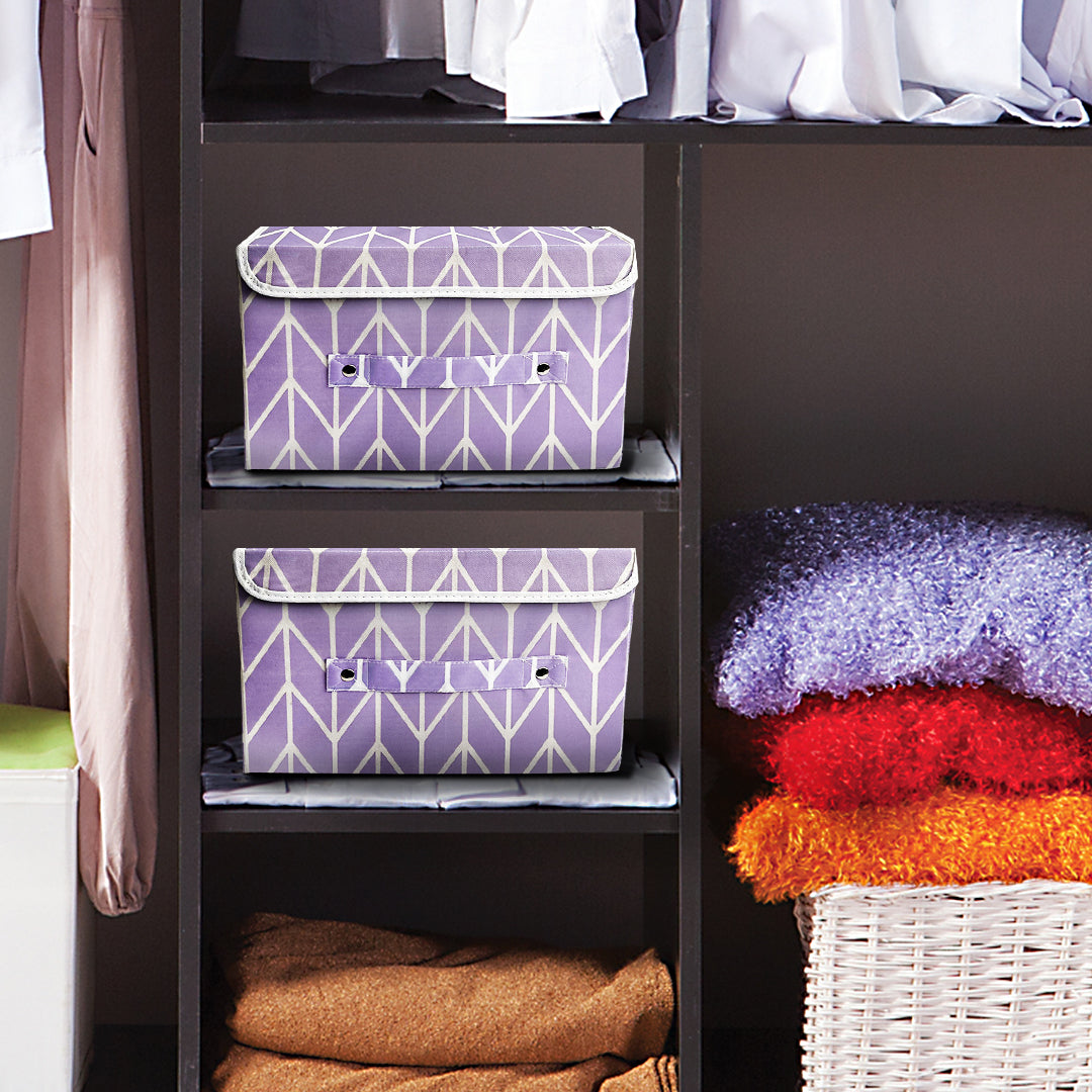 Storage Box with Lid Pack of two - Lavender (Available in 2 colors)