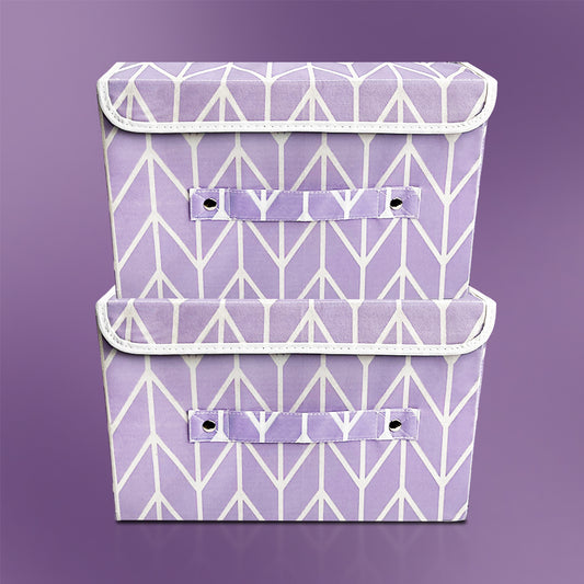 Storage Box with Lid Pack of two - Lilac (Available in 2 colors)