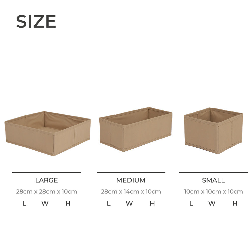 Qoolish's Pack of 6 Beige Drawer Organizers