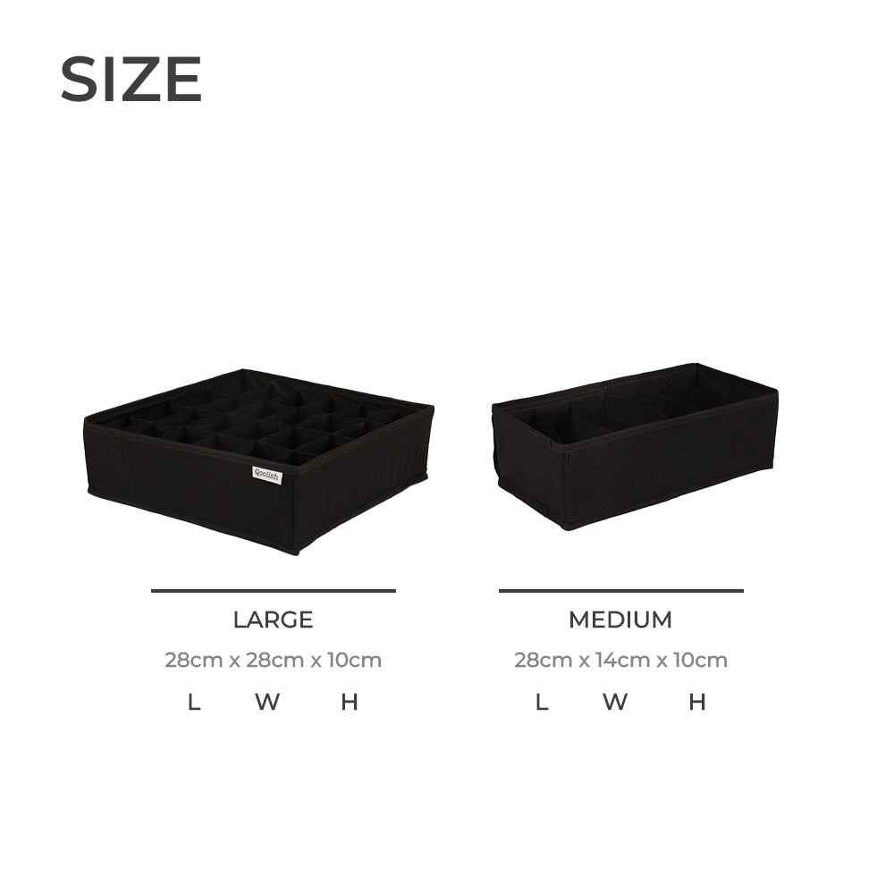 Qoolish 4-Pack Undergarments Drawer Organizers (Available in 5 Colors)