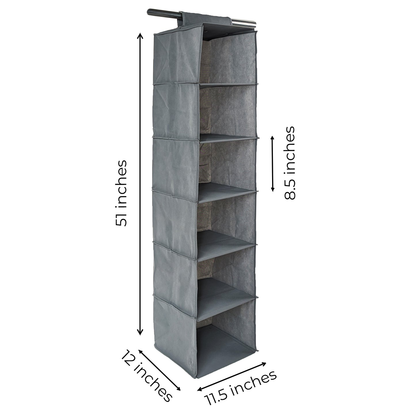 Qoolish Pack of 2 Hanging Storage Organizers Grey