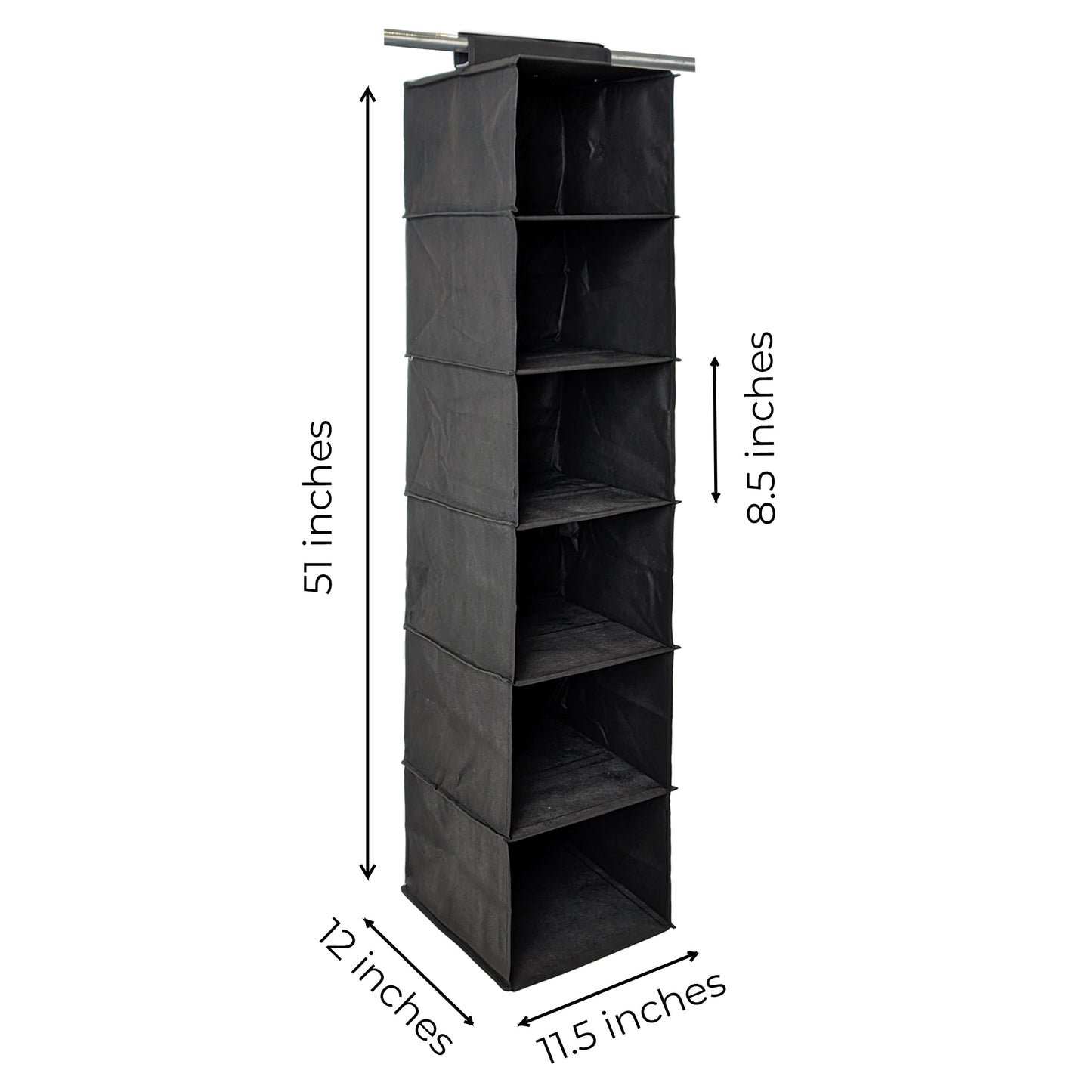Qoolish Pack of 2 Hanging Storage Organizers Black