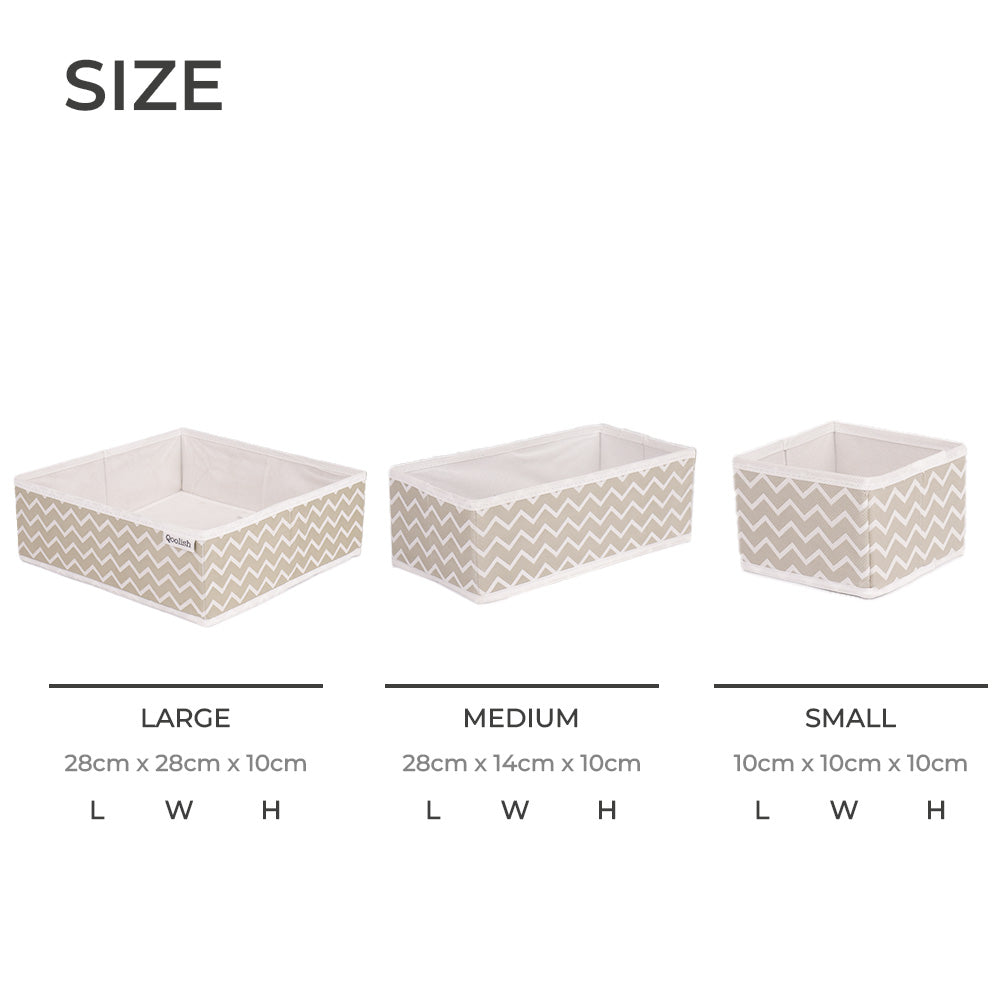 Qoolish Pack of 6 White Drawer Organizers Set