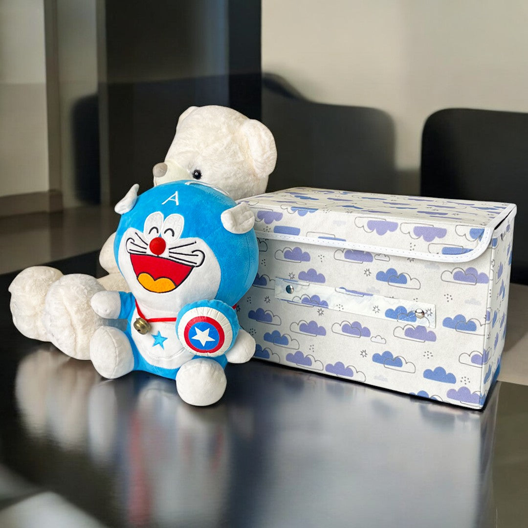 Storage Box with Lid- Dreamy Clouds Cool Blue hues- Pack of 2