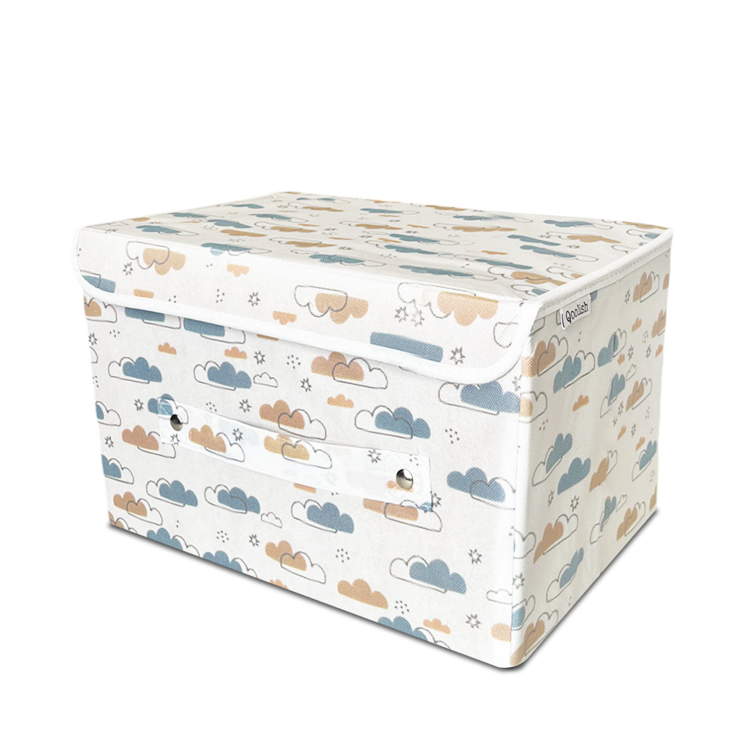 Storage Box with Lid- Dreamy Clouds Warm Neutral tones (Available in 2 colors)