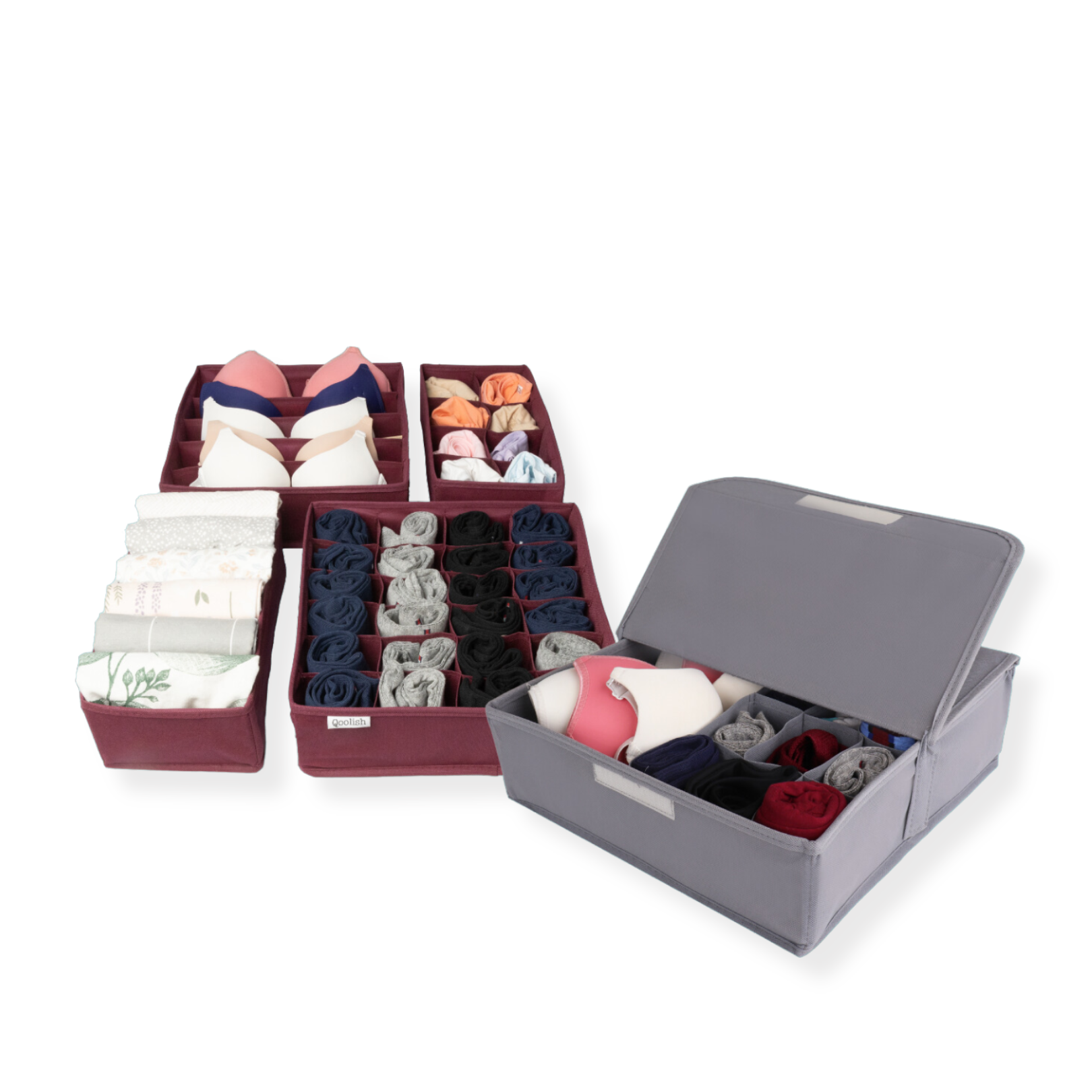 Qoolish Pack of 4+Undergarments Organizers Bundles