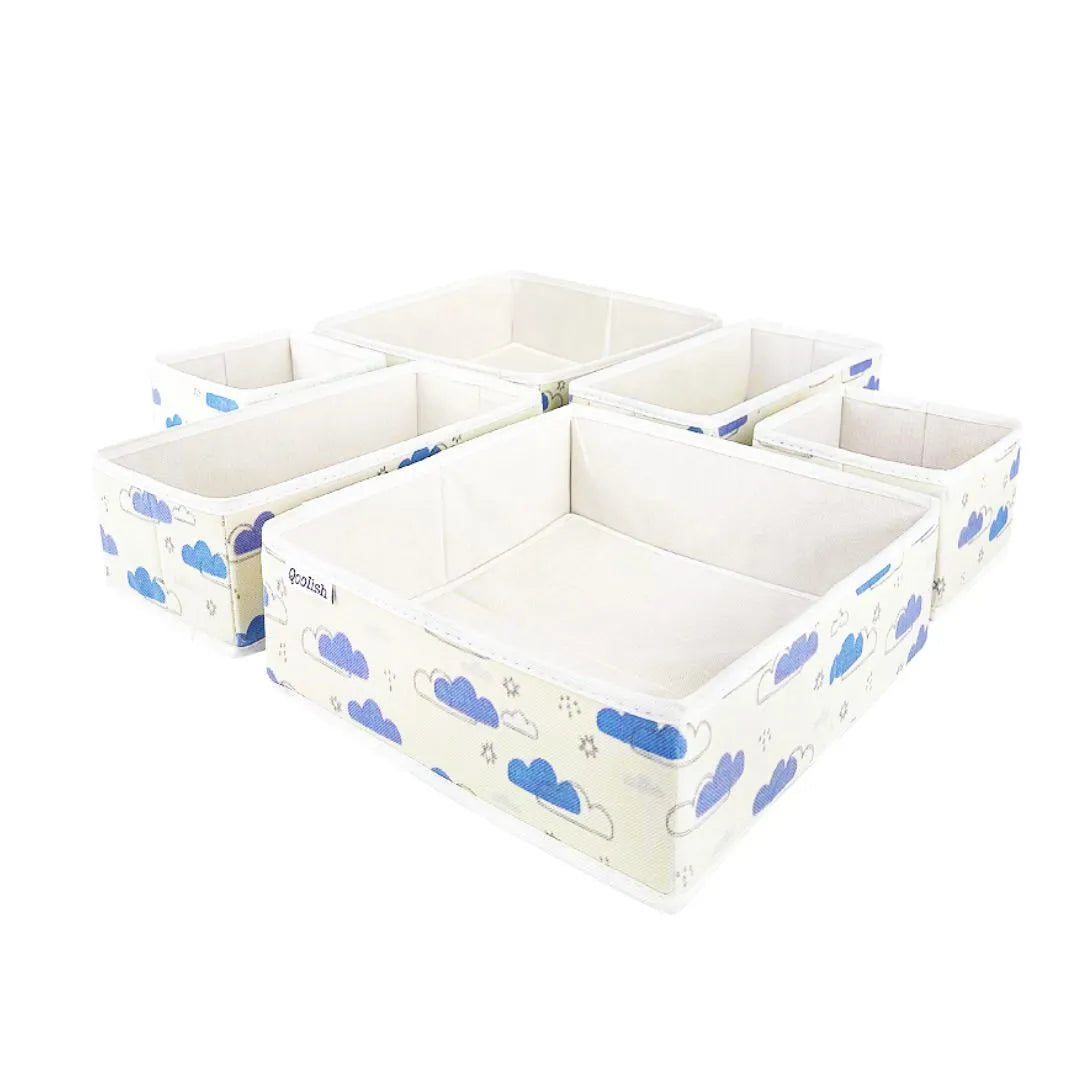 Set of 6 baby drawer organizers for clothes, toys and essentials