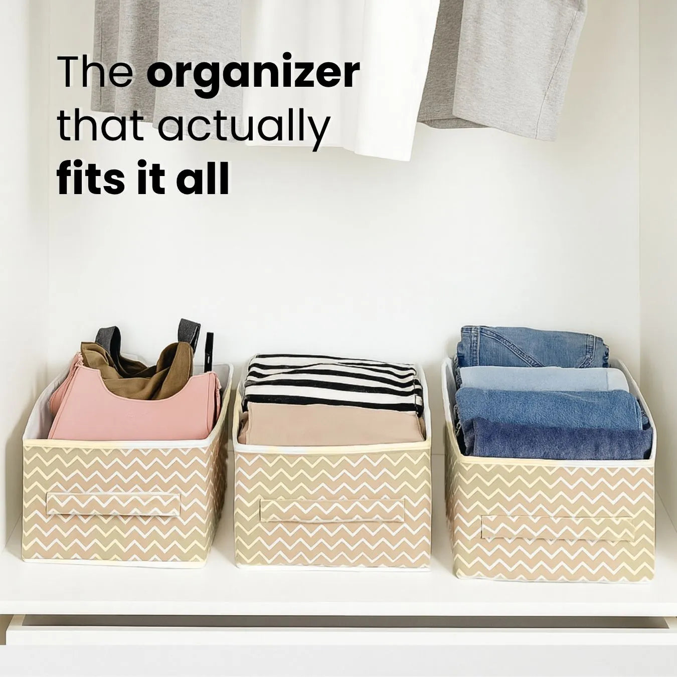 Organized Wardrobe with Clothes Organizer Boxes – Qoolish Storage Solution