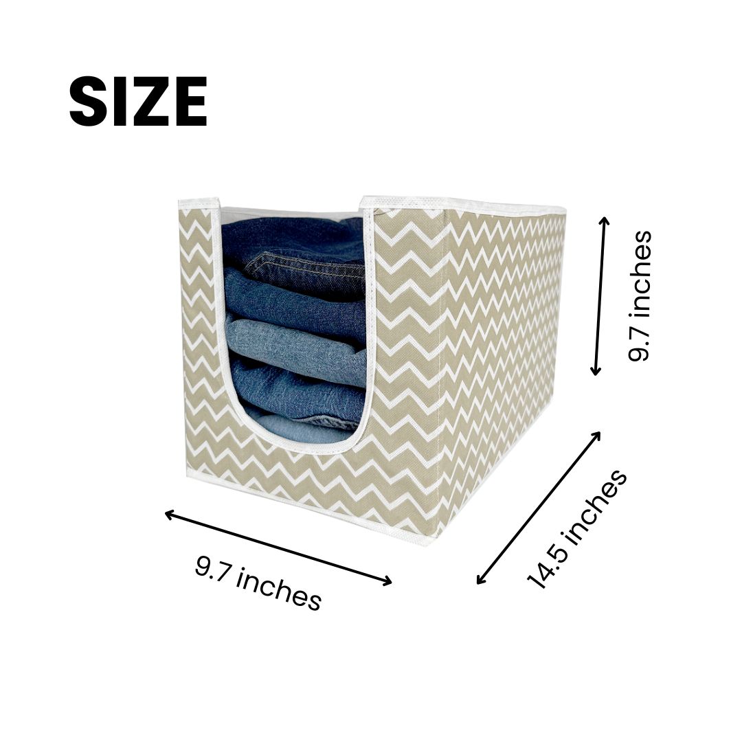 Dimensions of front cut clothes storage box for shelves and wardrobes