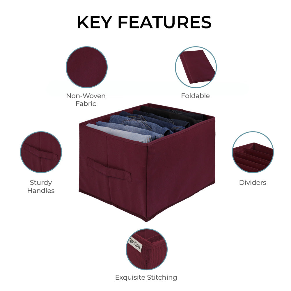 Qoolish Pack of 2 Maroon Jeans Organizers