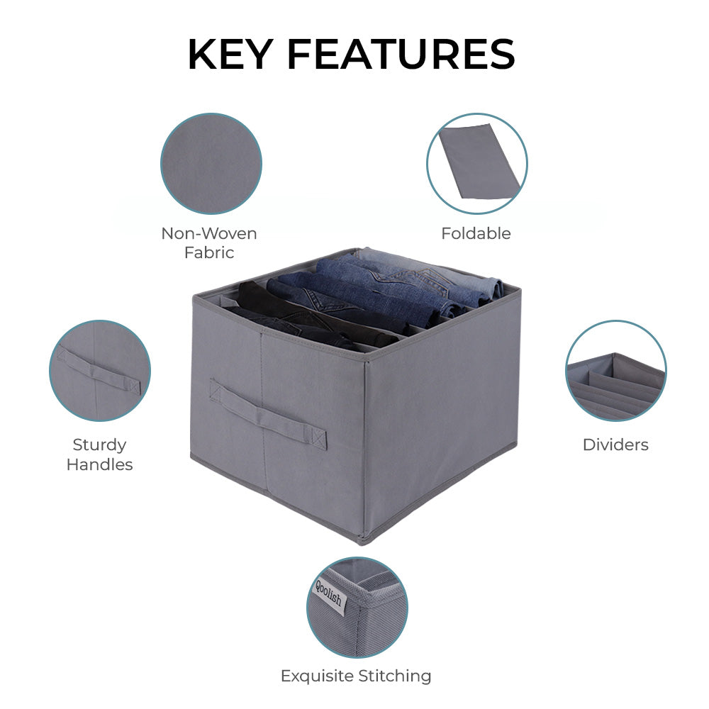 Qoolish Pack of Grey 2 Jeans Organizers