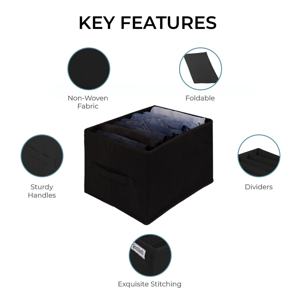 Qoolish Pack of 2 Black Jeans Organizers