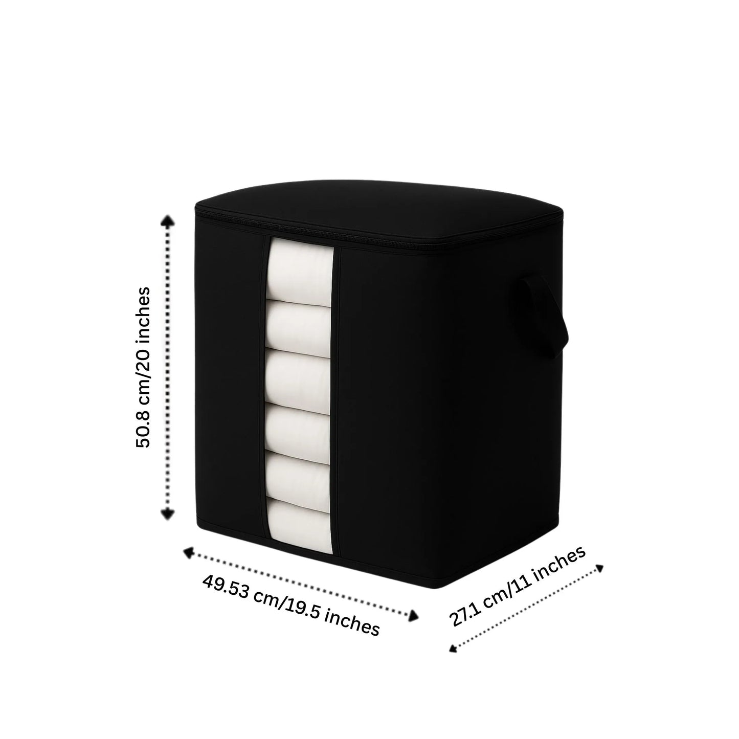 Foldable storage bag filled with folded clothes and garments by Qoolish