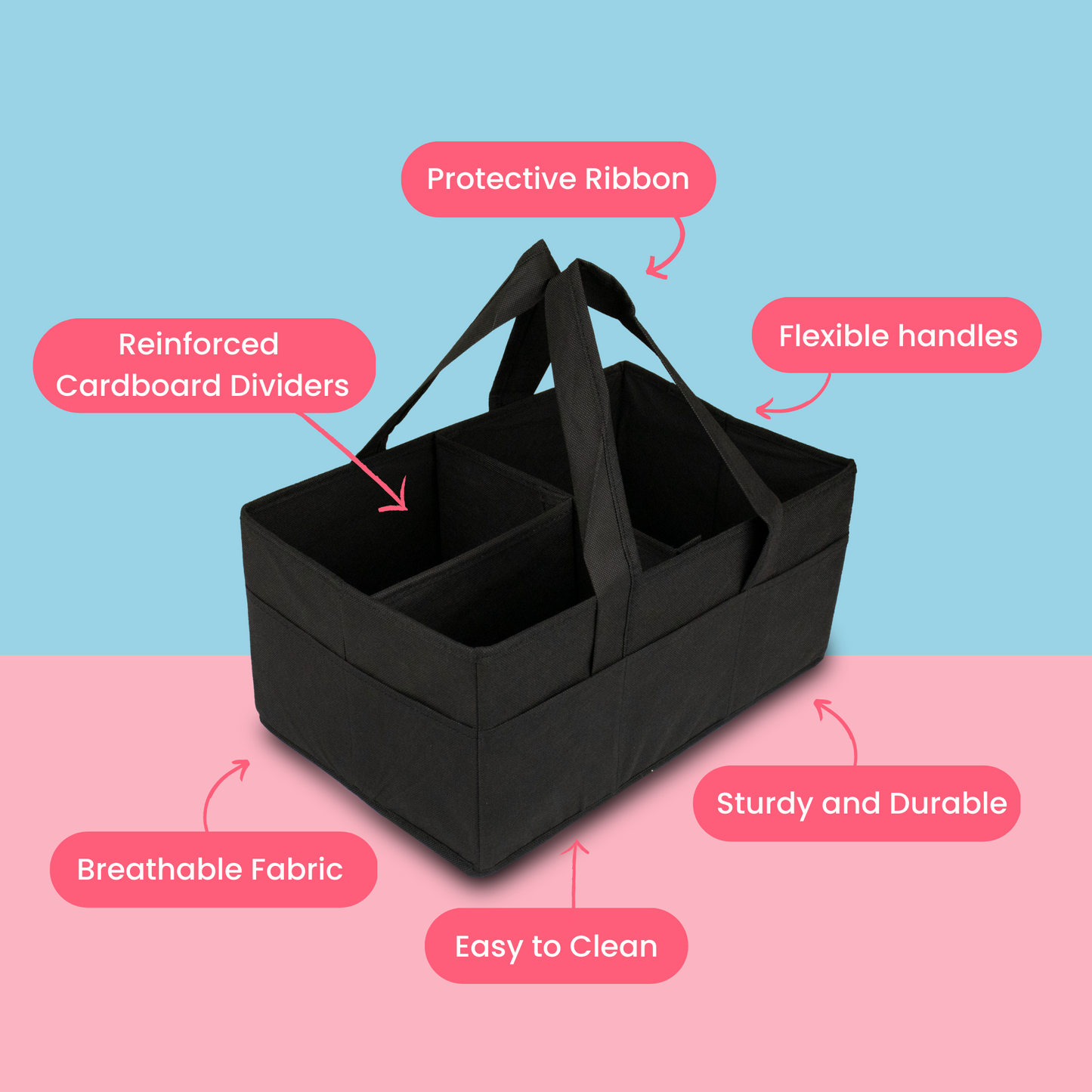 Qoolish Nappy Caddy Large Organizer (Available in 4 colors) - Qoolish
