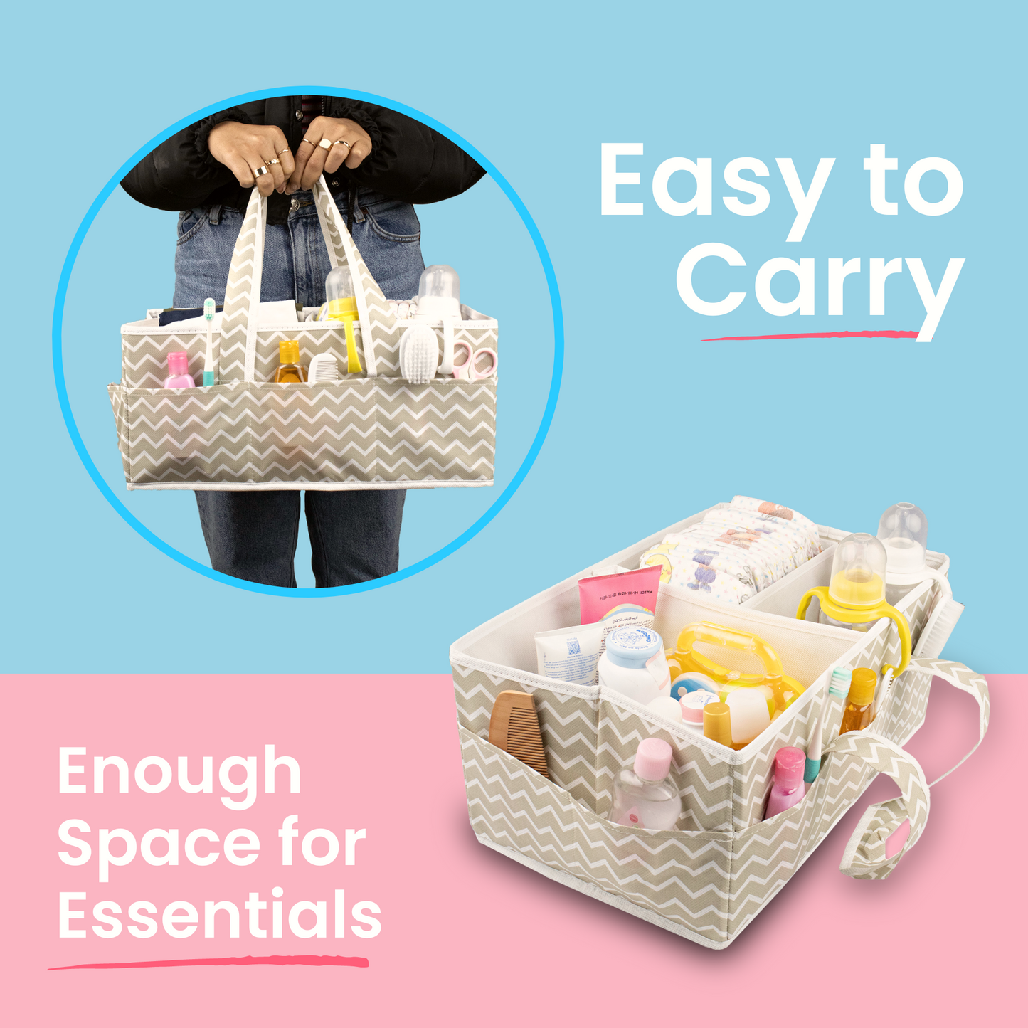 Qoolish Nappy Caddy Large Organizer (Available in 4 colors) - Qoolish