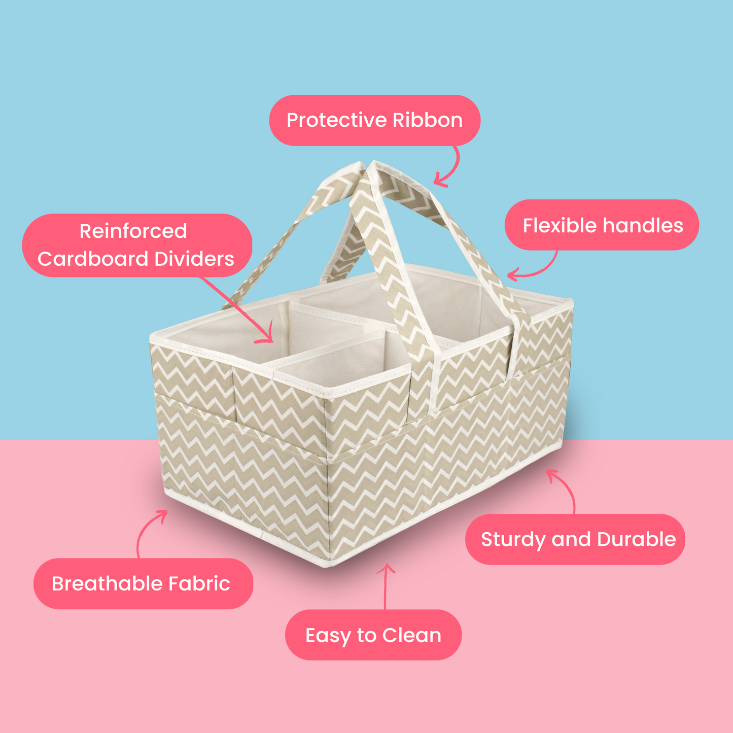 Qoolish Nappy Caddy Large Organizer (Available in 4 colors) - Qoolish