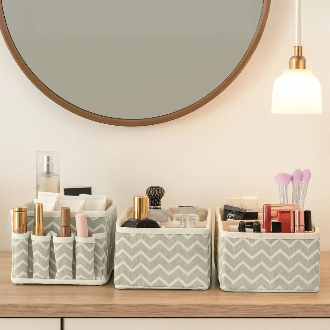 Dressing Table Makeup Storage Boxes – Neatly Organized Beauty Essentials in 3 Sizes