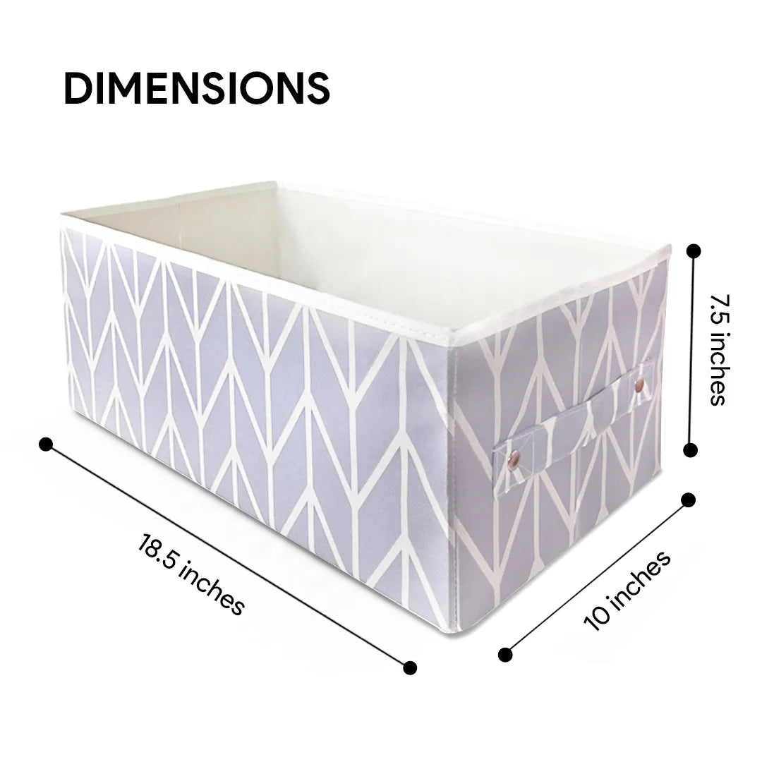 Spacious multipurpose organizer box in lavender for neat home organization.